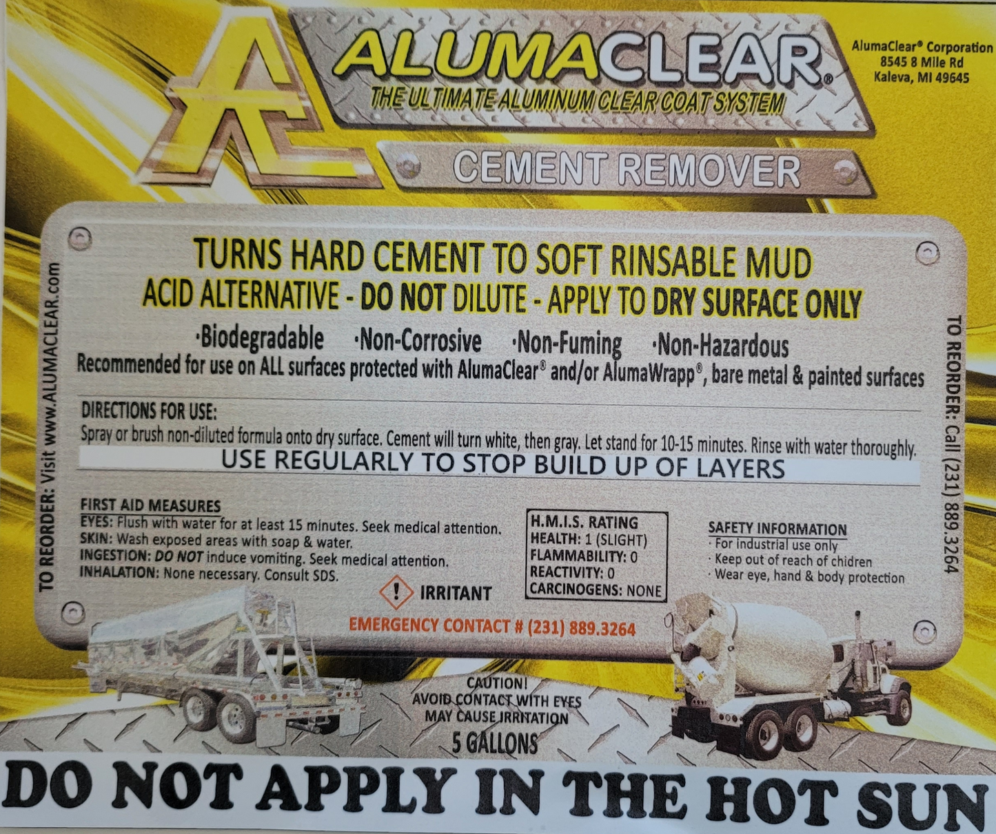 Cement & Lime Remover, 5 Gallons: Industrial-Strength Cleaning Solution