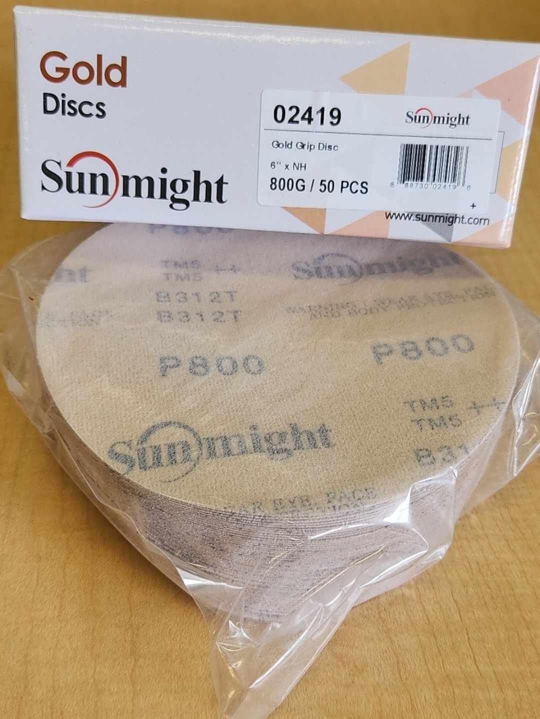 6" Sunmight Gold and Film Sanding Discs (Hook & Loop) grit and count