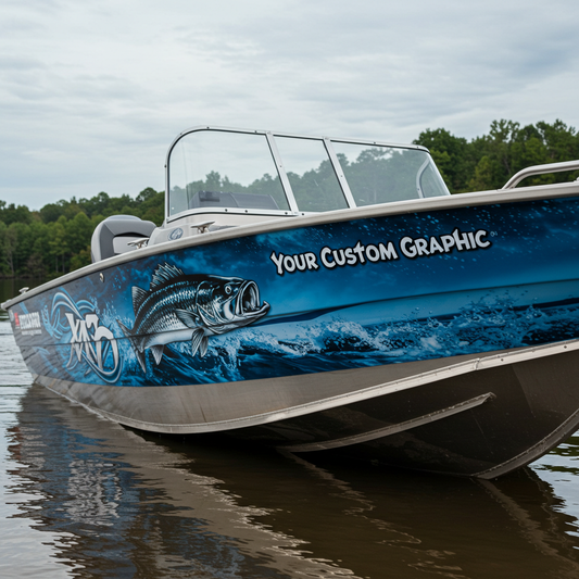 custom graphics by alumaclear for aluminum boats, and aluminum trailers
