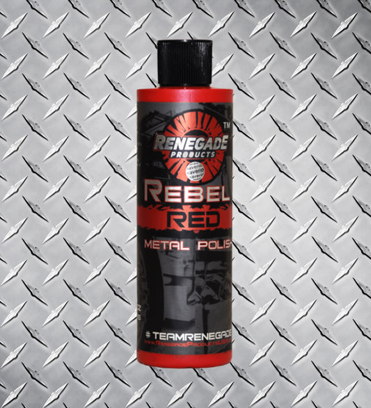 Rebel Red liquid metal polish 12 oz bottle 